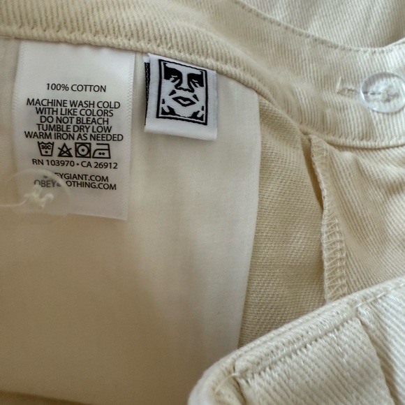 Obey NWT Asymmetrical Unbleached Zipper Denim Mini Skirt With Pockets - Picture 6 of 6